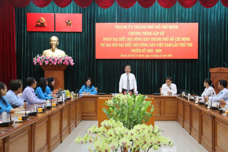Lãnh đạo TPHCM gặp gỡ đoàn đại biểu Hội Nông dân Thành phố Hồ Chí Minh tham dự Đại hội đại biểu Hội Nông dân Việt Nam lần thứ VIII, nhiệm kỳ 2023 – 2028.